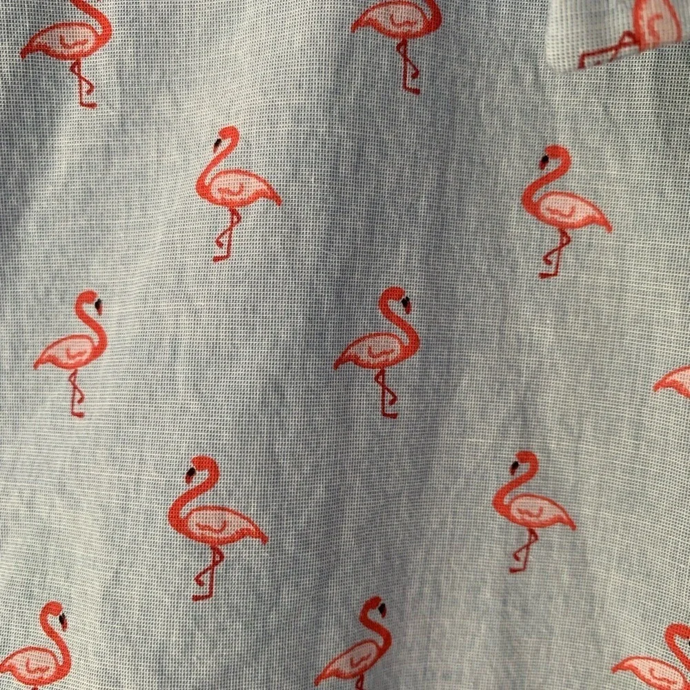 Banana Republic Men's Light Blue Pink Small‎ Flamingo Shirt Beach Preppy Casual